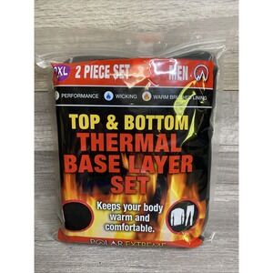 Polar Extreme Men's 2XL Base Layer Thermal Set Black New Sealed Top & Bottom